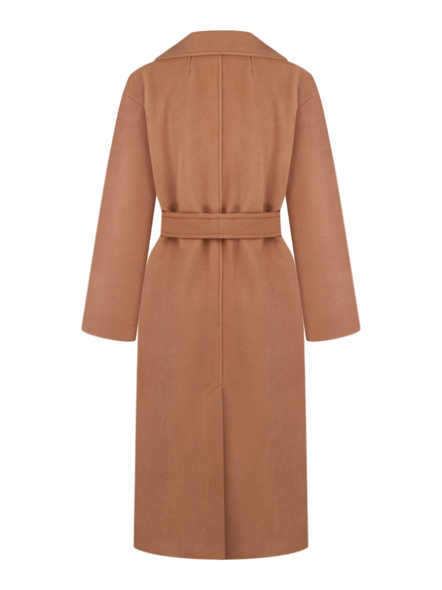 Double-breasted long oversize coat, Camel